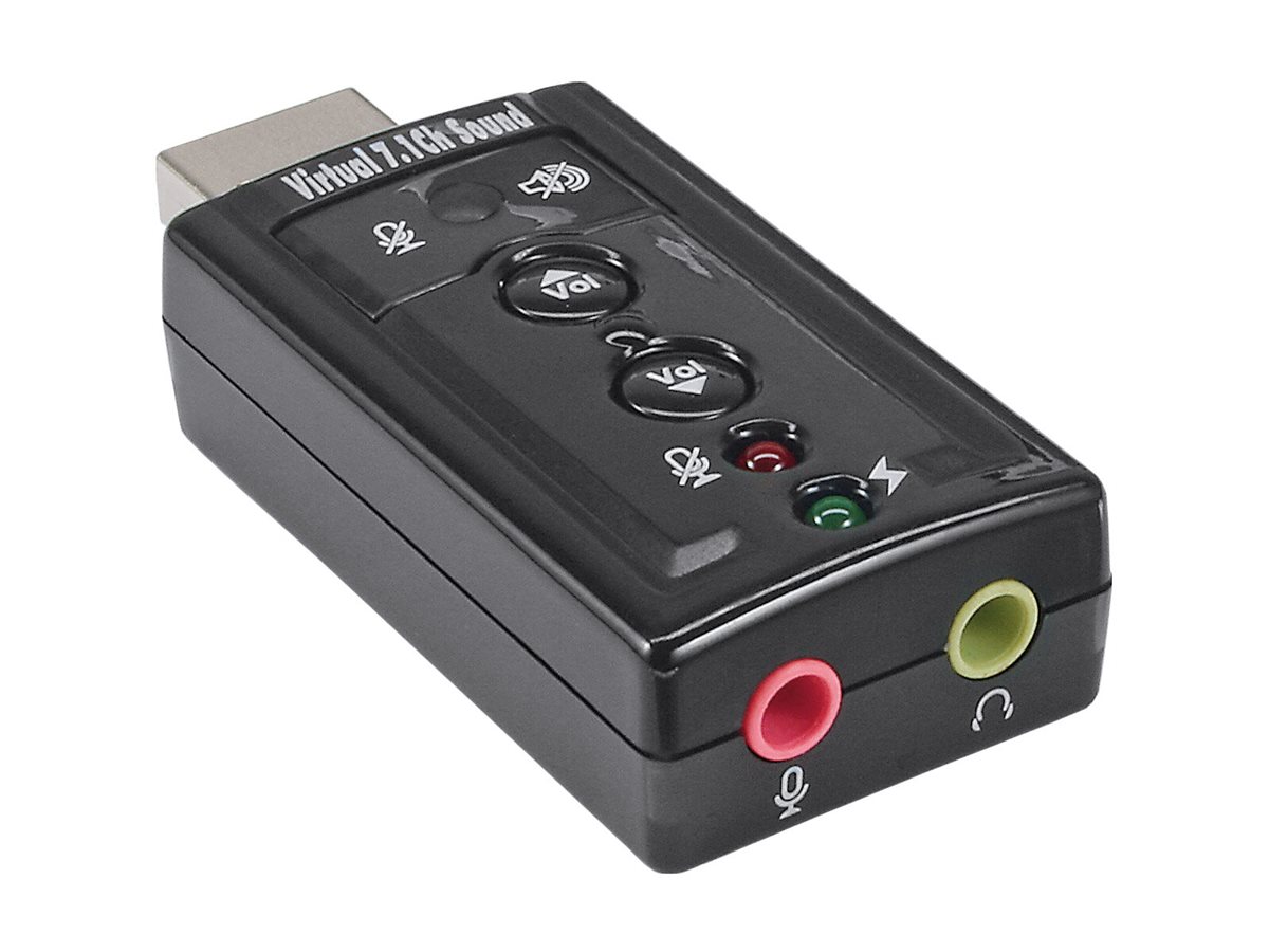 InLine USB Audio Adapter 7.1 Channel Surround USB 2.0 Schwarz