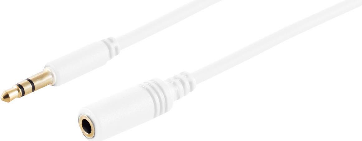 S/CONN maximum connectivity iPOD-Kabel-3,5mm Stecker auf 3,5 mm Kupplung, vergoldete Kontakte weiß, 1,8m (33100)