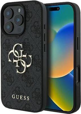 GUESS Hard Cover 4G Big Metal Logo Grey, für Apple iPhone 16 Pro, GUHCP16L4GMGGR (GUHCP16L4GMGGR)