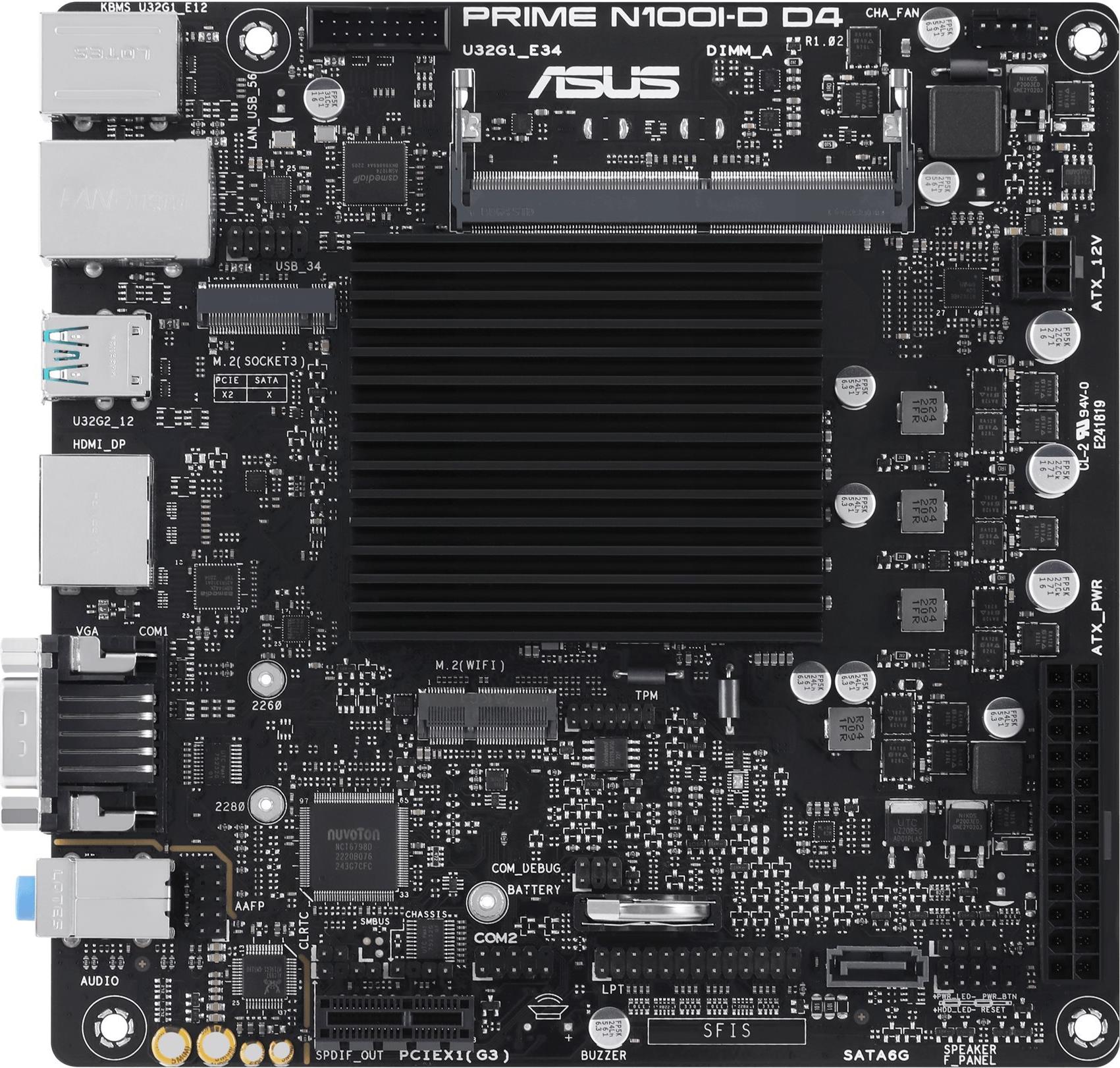 ASUS PRIME N100I-D D4-CSM (INTEL,Intel SoC,DDR4,mITX) (90MB1F70-M0EAYC)