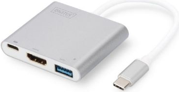 DIGITUS USB3.0 Typ C Multi Adapter 4K HDMI Typ C Ladefunktion Chipsatz VL100/PS176/VL210 20cm Kabel
