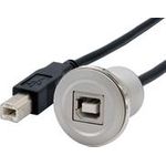 EXSYS GmbH Einbau-Adapter Metall USB B Buchse zu Stecker, 30 cm (EX-49182)