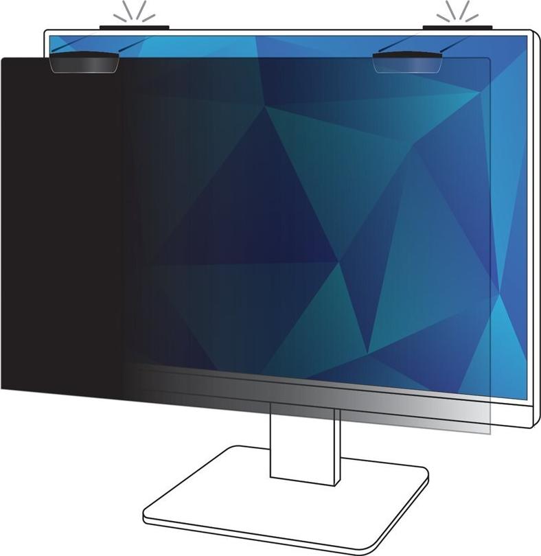 3M Blickschutzfilter 23.8" 16:9 Magnetbefestigung PF238W9EM Schwarz