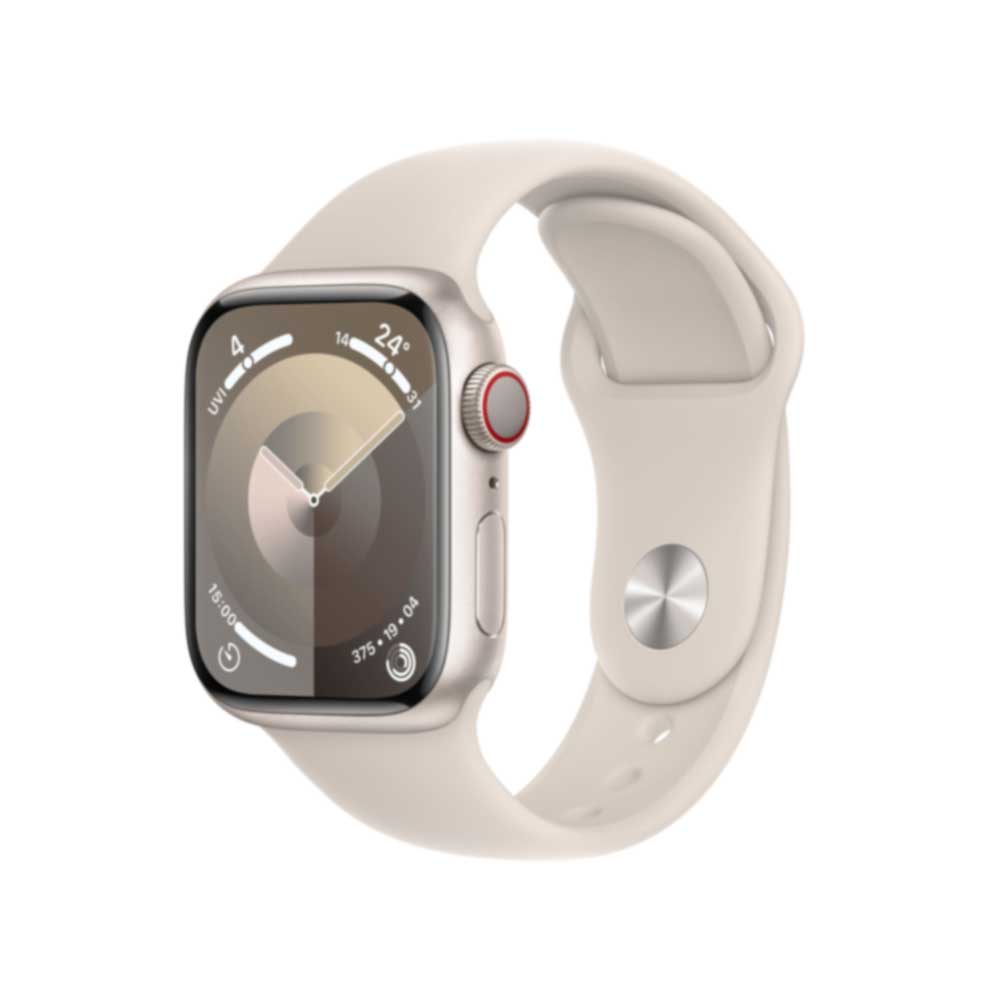 APPLE Watch Series 9 GPS + Cellular 41mm Starlight Aluminium Case with Starlight Sport Band - M/L (MRHP3QF/A)