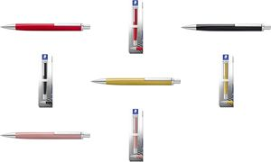 STAEDTLER Druckkugelschreiber triplus, M, rosé Vollmetall-Schaft, ergonomische Dreikantform, mit Clip, - 1 Stück (444 M20-3)