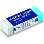 STAEDTLER Radierer Mars® plastic combi, mit Kartonhülle, Kunststoff, blau/weiß 1 Stück (526 508)