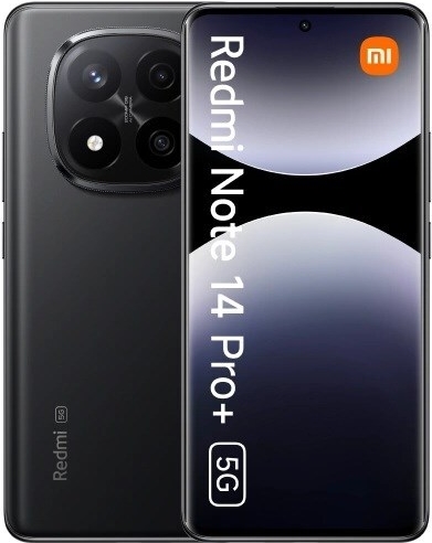 Xiaomi Redmi Note 14 Pro+ 5G 12GB+512GB Midnight Black 16,94cm (6,67") AMOLED Display, Xiaomi HyperOS (basiert auf Android 14), 200MP Triple-Kamera [Energieklasse B] (MZB0I9REU)