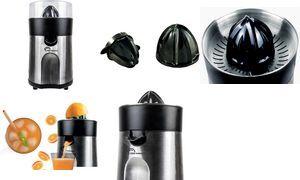 Little balance Zitruspresse Vitaminox 2C, silber / schwarz Korpus aus gebürstetem Edelstahl, automatische Einschaltung - 1 Stück (LB 8462)