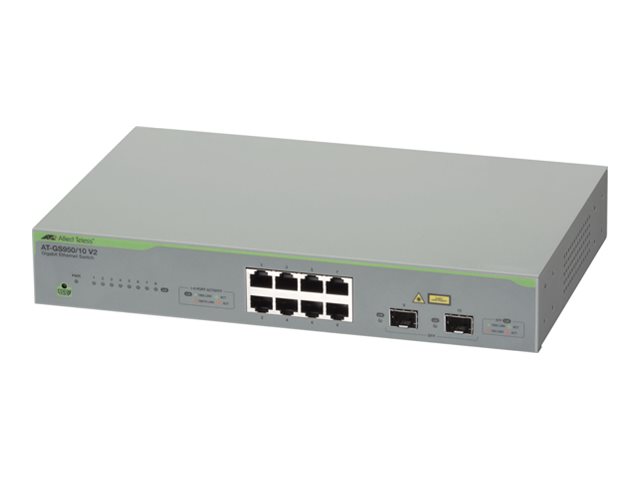Allied Telesis AT GS950/10 V2 Smart Switch 8-Port Gigabit + 2× SFP Grau