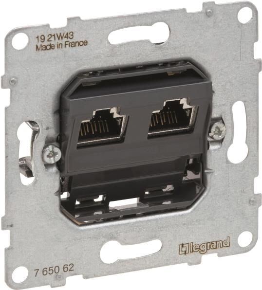 Legrand SEANO Einsatz Datendose 765062 2xRJ45 Kat.6A STP geschirmt 5 (765062)