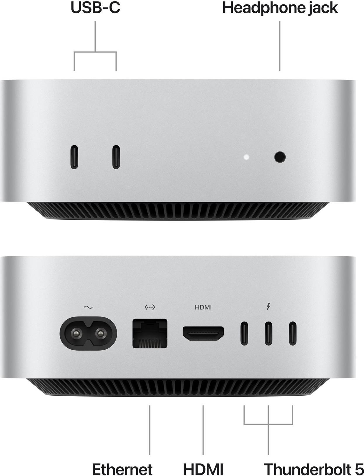 APPLE Mac Mini Z1JV M4 Pro 12C CPU/16C GPU/16C N.E. 64GB 2TB SSD Gbit Eth DE Silber (Z1JV-MCX44D/A-07LCSE)