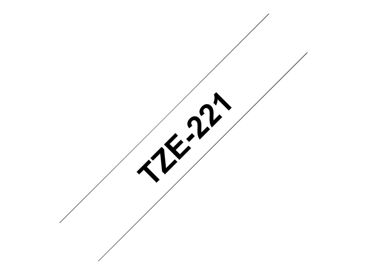 Brother Schriftbandkassette TZ221 9mm 8m Schwarz auf Weiß