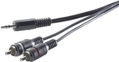SpeaKa Professional Cinch / Klinke Audio Anschlusskabel [2x Cinch-Stecker - 1x Klinkenstecker 3.5 mm] 0.30 m Schwarz (SP-7869912)