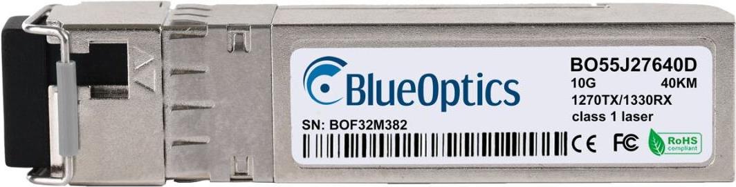Kompatibler Level One SFP-10G-BXU BlueOptics© BO55J27640D SFP+ Bidi Transceiver, LC-Simplex, 10GBASE-BX-U, Singlemode Fiber, TX1270nm/RX1330nm, 40KM, DDM, 0°C/+70°C (55113507-BO)