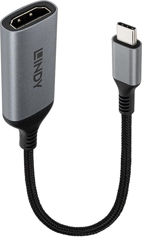 Lindy 43428 USB Typ-C zu HDMI Videokonverter 8K60 Grau