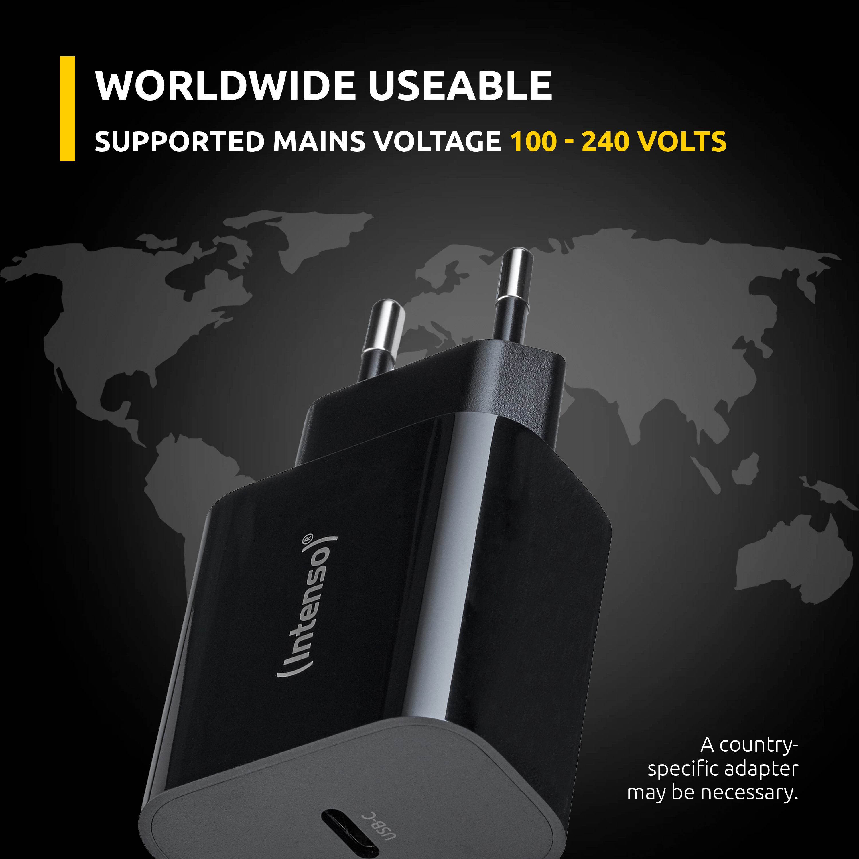 Intenso Power Adapter W20C USB-C 20 W Schwarz