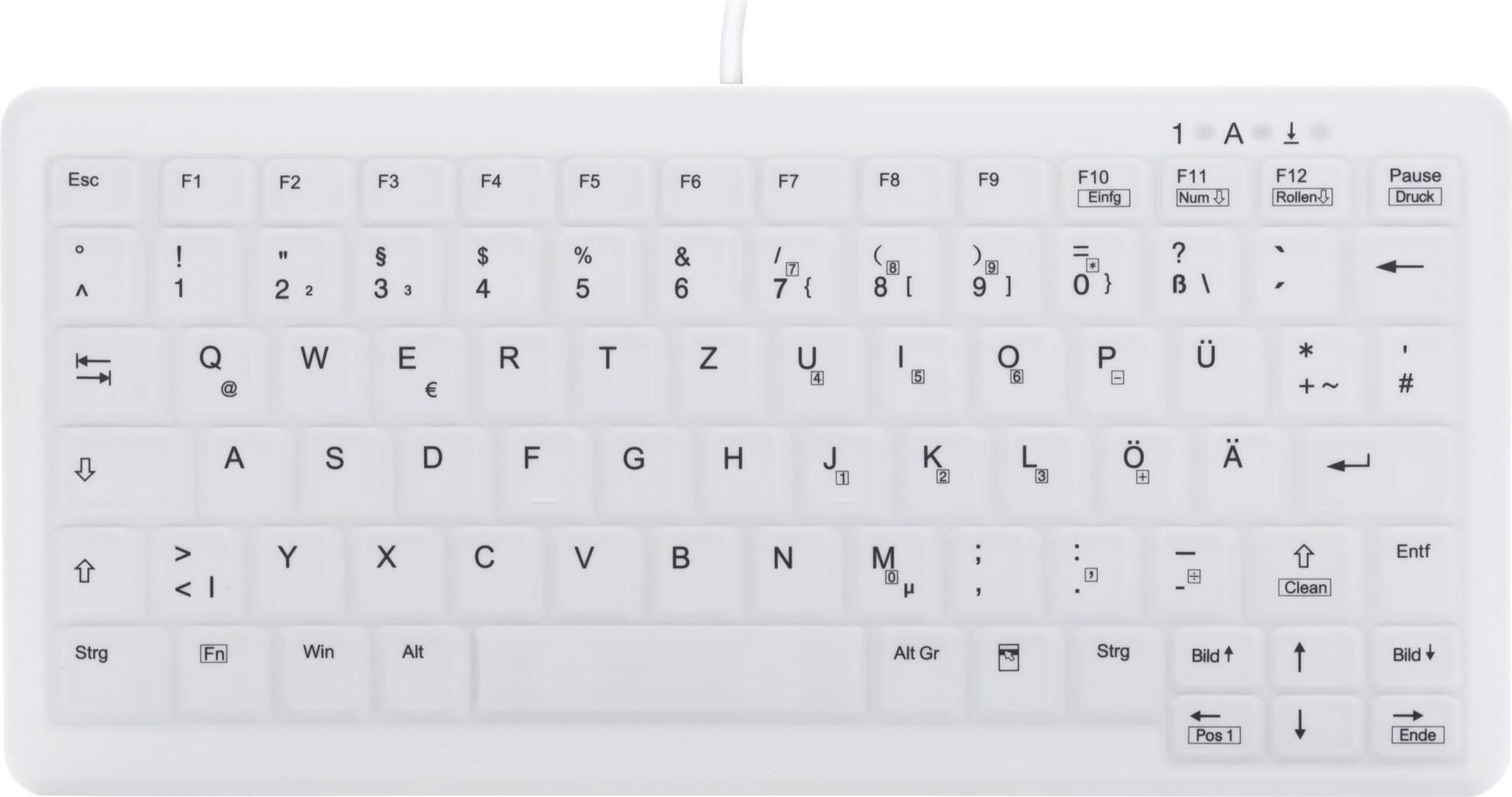 CHERRY AK-C4110 Tastatur USB QWERTZ Deutsch Weiß (AK-C4110F-US-W/GE)