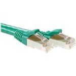 ACT Green 0.5 meter SFTP CAT6A patch cable snagless with RJ45 connectors. Cat6a s/ftp snagless gn 0.50m (FB6700)