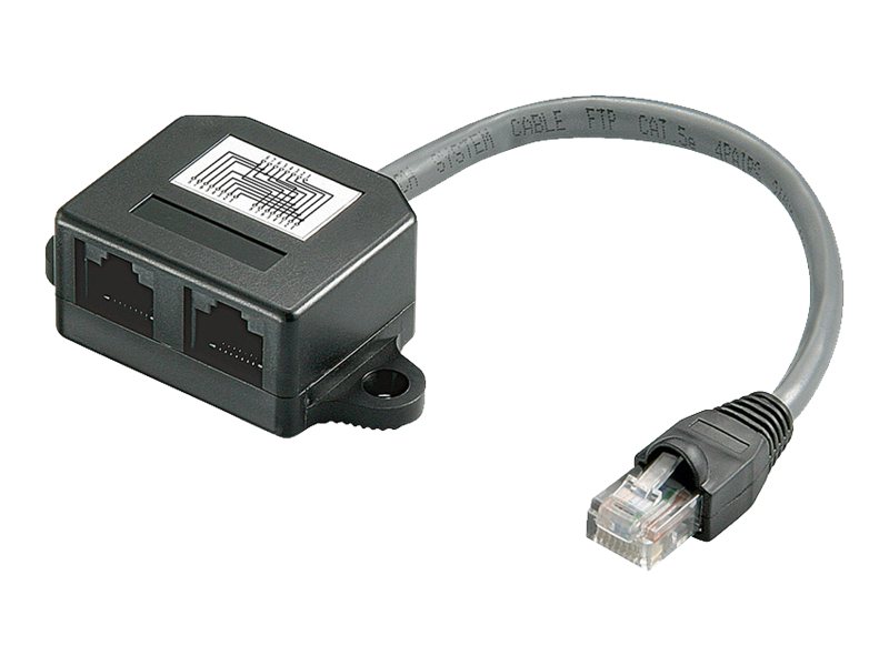goobay Netzwerk-Splitter RJ-45 CAT 5 1:1 15 cm Schwarz
