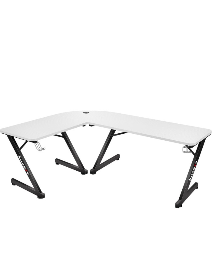 Huzaro Hero 7.0 Gaming-Schreibtisch L-Form Aluminium Karbonfaser 154 cm Weiß
