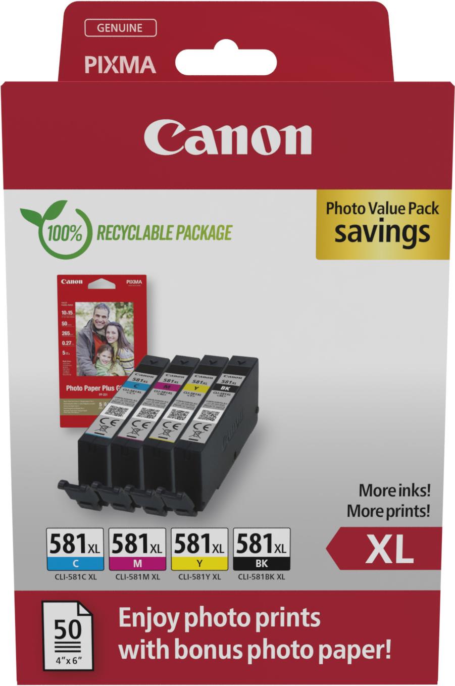 Canon CLI-581XL BK/C/M/Y Photo Value Pack (2052C006)