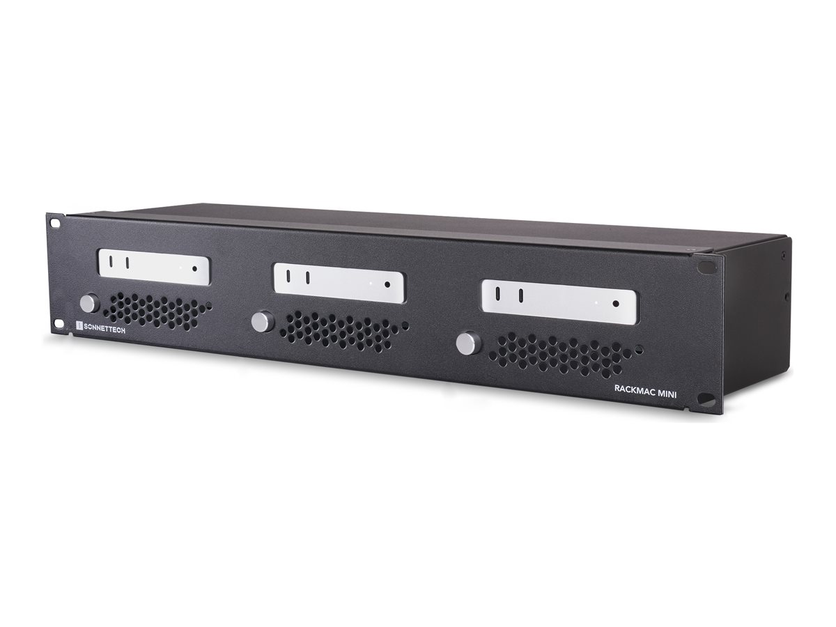 Sonnet RackMac Mini 2U Rack-Montagegehäuse für 3 Mac mini (2024+) Schwarz