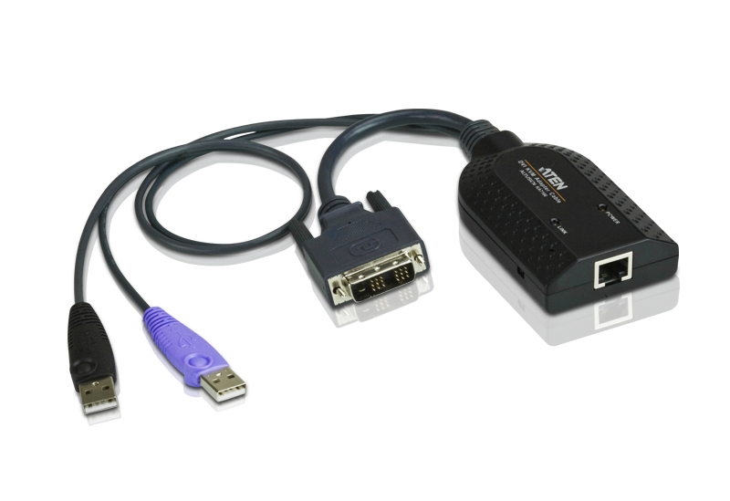 ATEN KA7166 KVM-Adapter USB DVI-D Virtual Media Schwarz