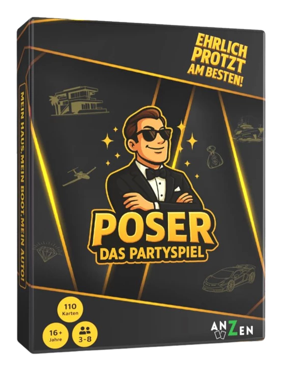Anzen Poser Partyspiel Kartenspiel 110 Minuten Mehrfarbig