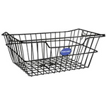FISCHER Fahrrad-Gepäckträgerkorb, schwarz grobmaschier Draht, werkzeuglose Klemmbefestigung - 1 Stück (61036)