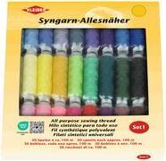 KLEIBER Nähgarn-Set Syngarn Allesnäher, 30 x 100 mm Material: 100% Polyester, farbig sortiert, für jeden Stoff, - 1 Stück (71013)