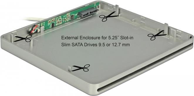DeLOCK 5,25 External Enclosure Slot-in Slim SATA > USB C (42605)