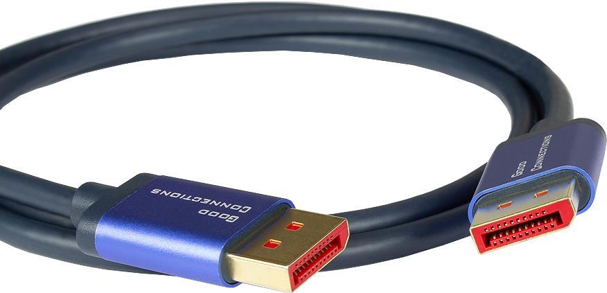 DisplayPort 1.4 SmartFLEX Kabel, 8K UHD-2 / 4K UHD, Aluminiumgehäuse, CU, dunkelblau, 0,5m, Good Con (4814-SF005B)