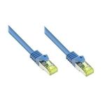 RJ45 Patchkabel mitCat.7 Rohkabel und Rastnasenschutz (RNS®), S/FTP, PiMF, halogenfrei, 600MHz, OFC, blau, 1,5m, Good Connections® (8070R-015B)