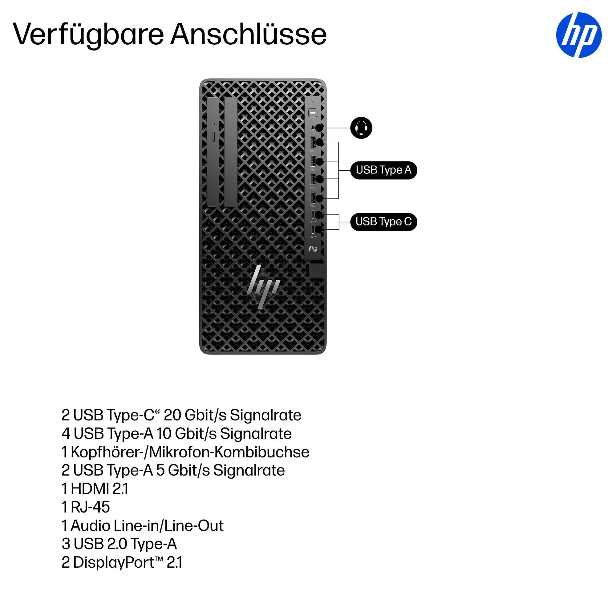 HP Workstation Z1 G1i Tower Intel Core Ultra 5 245 16 GB RAM 512 GB SSD Windows 11 Pro Schwarz