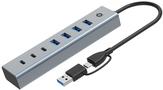 Conceptronic USB-Hub 7-Port 3.0 ->7x3.0 5Gbps m.Netzteil gr (HUBBIES20G)