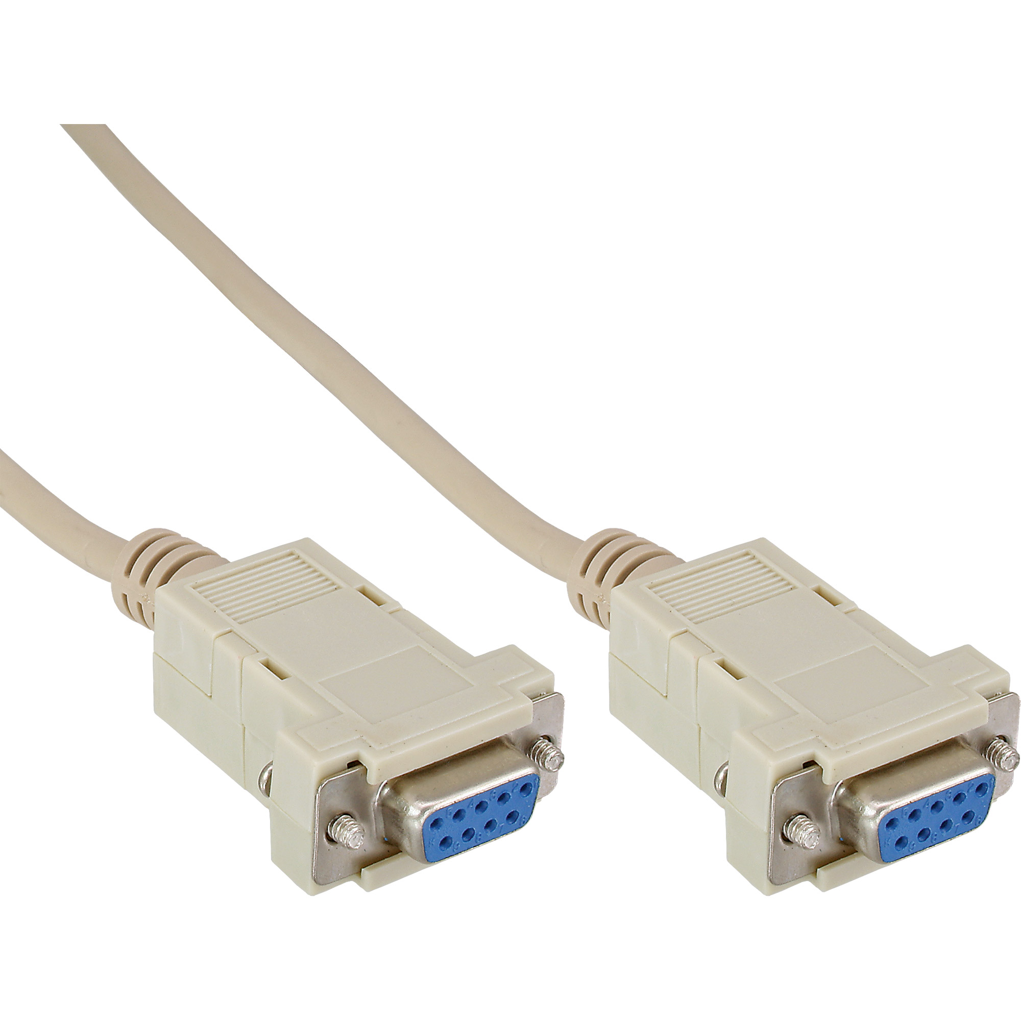 InLine Nullmodemkabel DB-9 Buchse zu DB-9 Buchse 2 m Beige