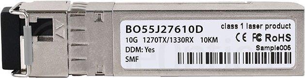 Kompatibler Extreme Networks AA1403169-E6 BlueOptics© BO55J27610D SFP+ Bidi Transceiver, LC-Simplex, 10GBASE-BX-U, Singlemode Fiber, TX1270nm/RX1330nm, 10KM, DDM, 0°C/+70°C (AA1403169-E6-BO)