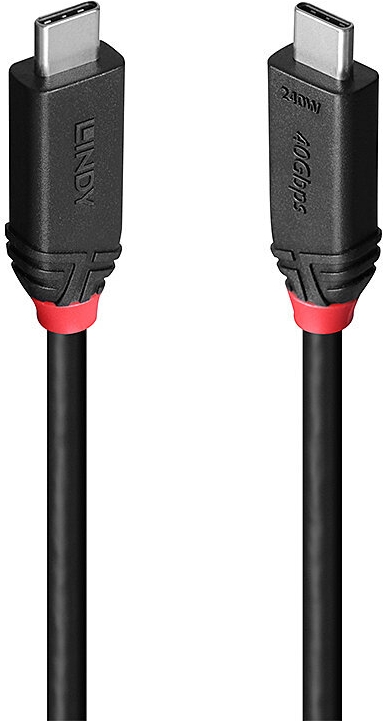 Lindy 0.5m USB4 240W Type C Cable 40Gbps Black Line (37000)