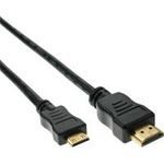Inline Mini HDMI auf HDMI Kabel High Speed 1m - black (17461P)