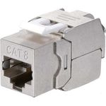 Equip Cat 8.1 Geschirmte Keystone-Buchse, werkzeugfrei, 8 Stück/Packung. Bauart: Flach, Produktfarbe: Edelstahl, Anschluss 1: RJ-45. Breite: 38,5 mm, Tiefe: 16,3 mm, Höhe: 21,4 mm. Verpackungsart: Polybag, Verpackungsbreite: 175 mm, Verpackungstiefe: 100 mm. Menge pro Packung: 8 Stück(e). Ursprungsland: China, Breite des Versandkartons: 420 mm, Länge des Versandkartons: 265 mm (767231)