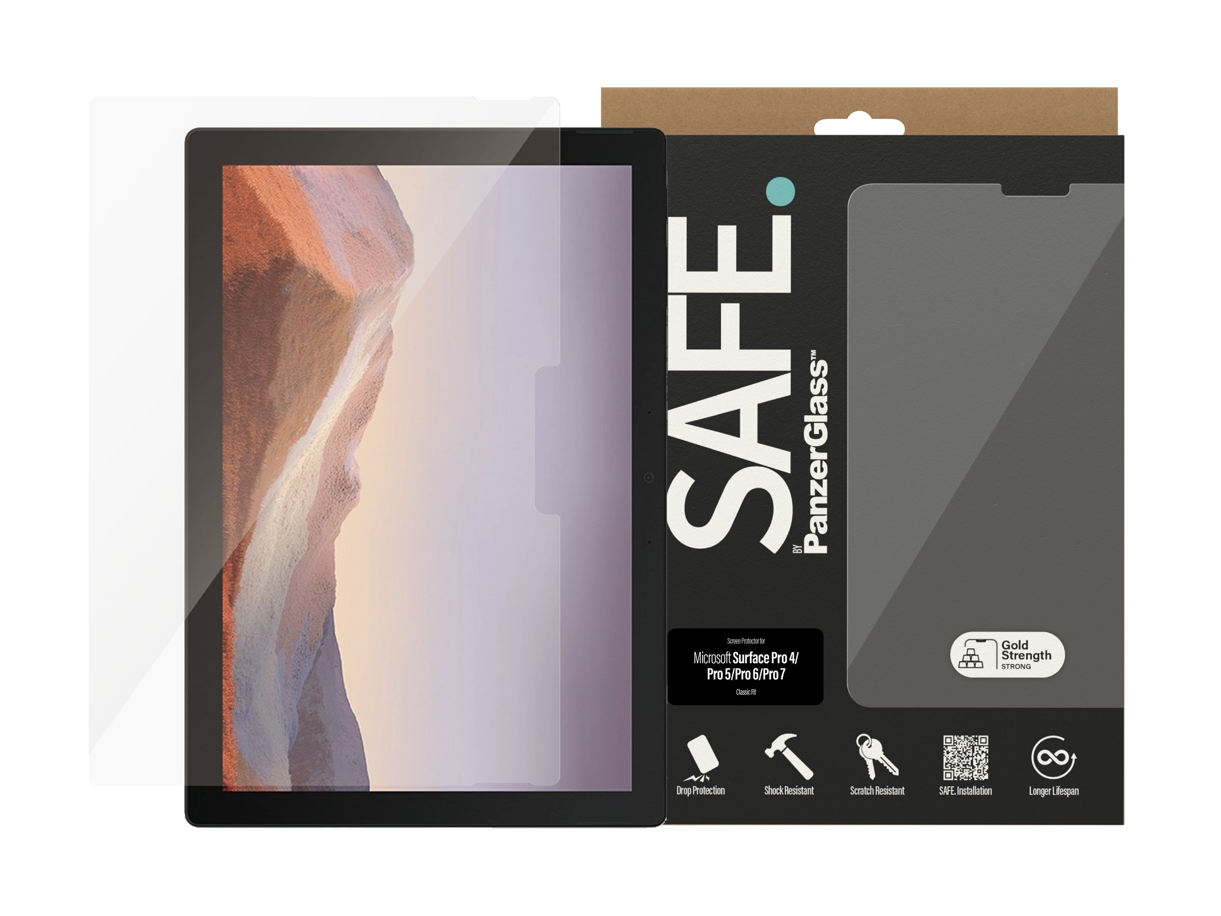PanzerGlass SAFE. Displayschutzglas Surface Pro 4 | Pro 5 | Pro 6 | Pro 7 Transparent