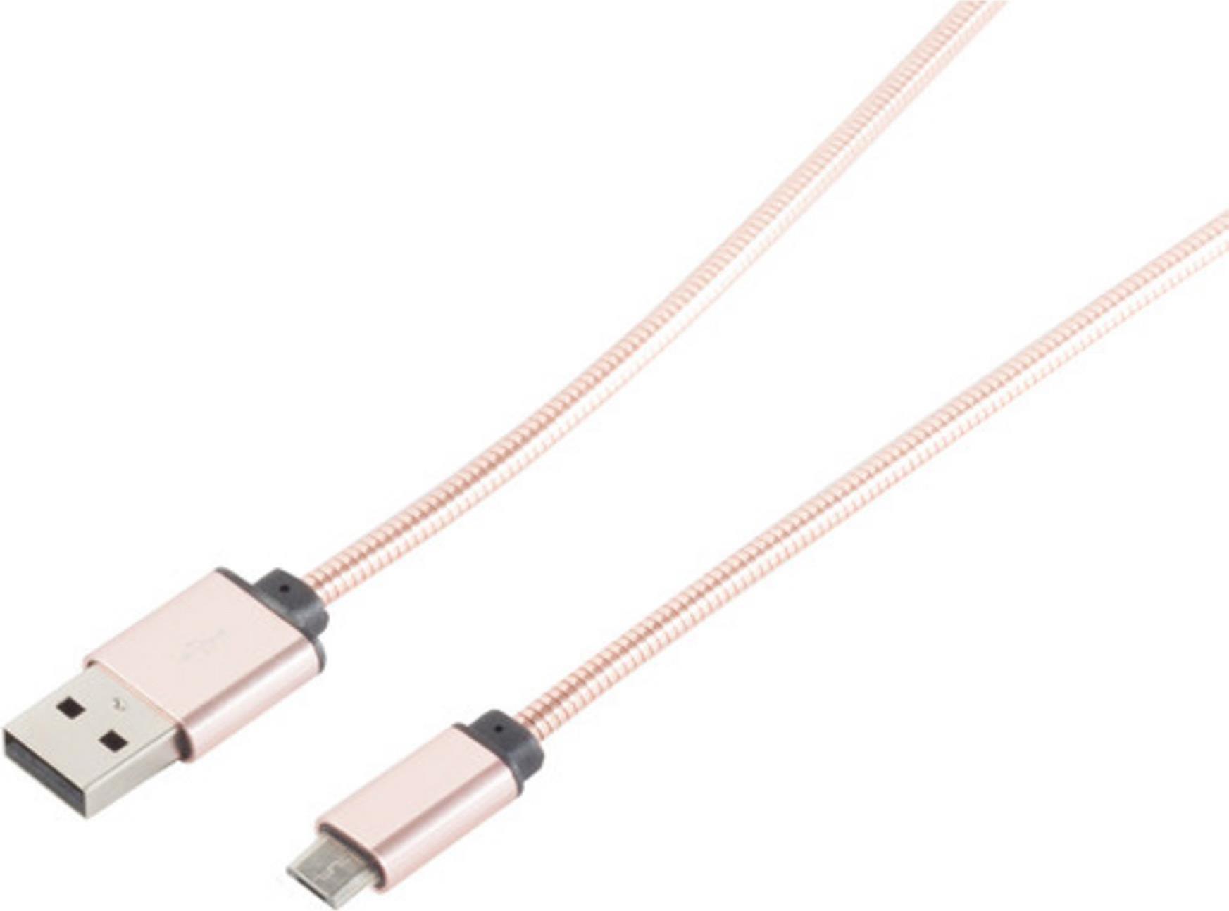 S-Conn 14-11002 USB Kabel 1 m USB 2.0 USB A Micro-USB B Roségold (14-11002)