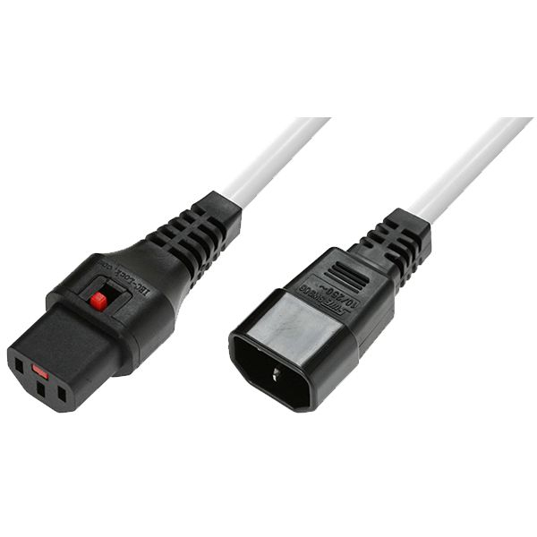 MicroConnect Stromkabel C13 auf C14 IEC Lock 1 m Weiß