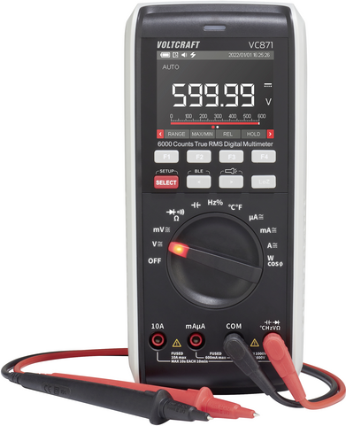 VOLTCRAFT VC871 Hand-Multimeter kalibriert (ISO) digital Datenlogger CAT III 1000 V, CAT IV 600 V Anzeige (Counts): 60000 (VC-13948590)