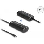 DeLOCK 4 Port USB 10 Gbps Hub mit USB Type-C™ Anschluss 60 cm Kabel und Schalter für jeden Port (64233)