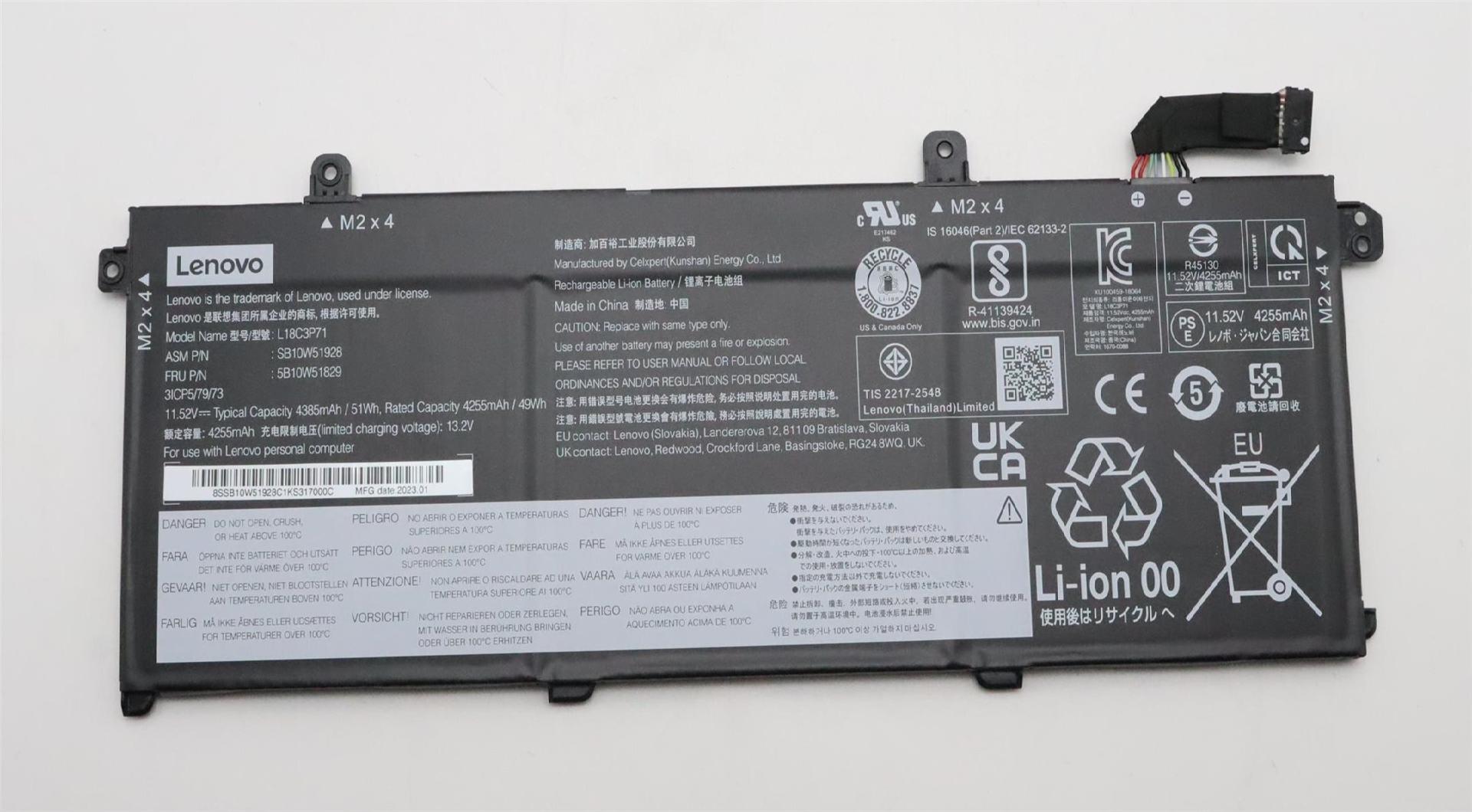 Lenovo Battery Internal 3c 50Wh LiIon CXP (5B10W51829)
