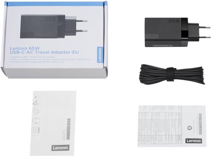 Lenovo 65W USB-C Travel Adapter Netzteil Wechselstrom 100-240 V 