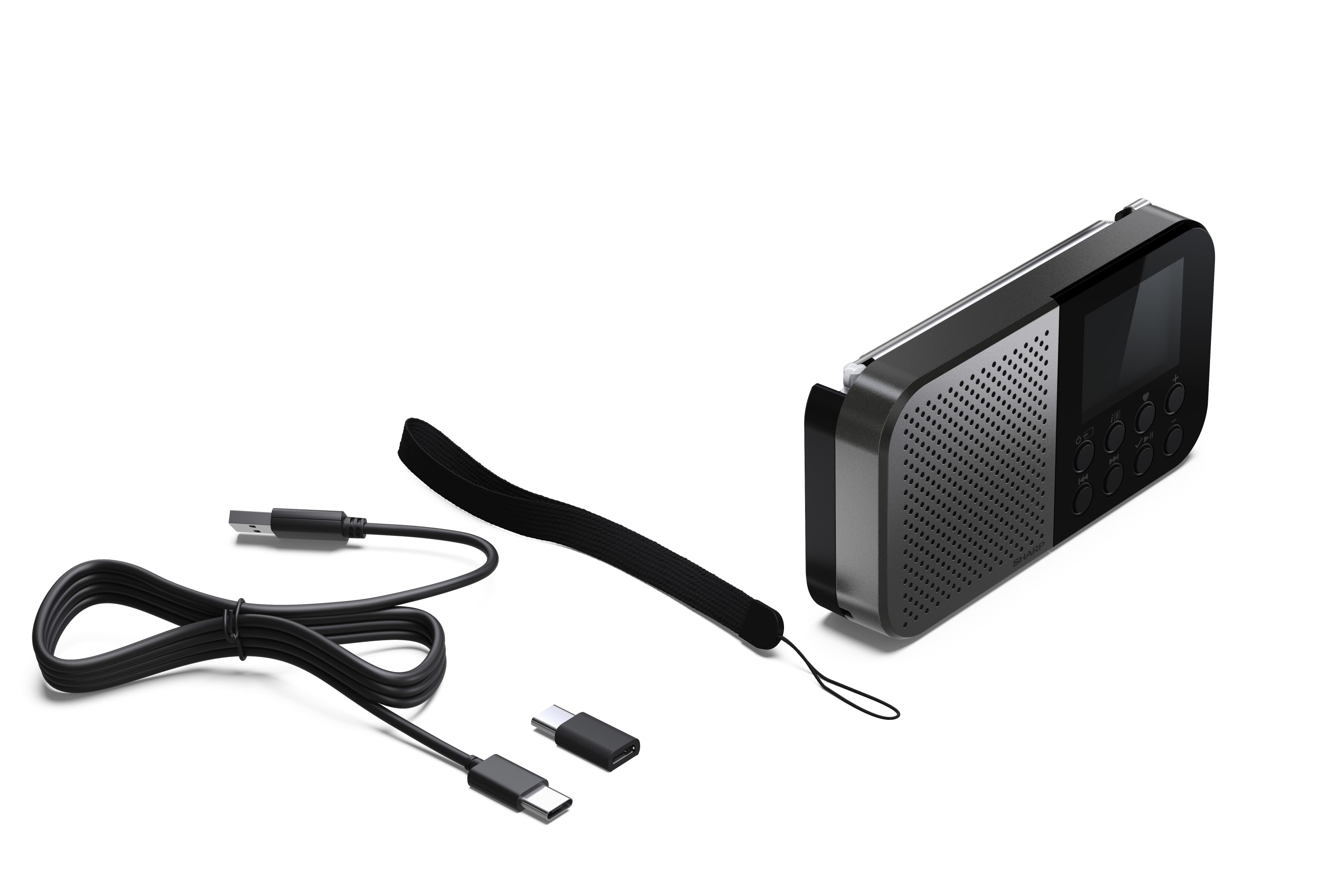 Sharp DR-P520 Tragbares DAB+/Bluetooth Radio mit USB-C und Akku Schwarz