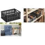 NHG Klappbox, PP, 3,5 Liter, schwarz Material: aus recyceltem PP, Griffmulden an den kurzen Seite - 1 Stück (12550804)