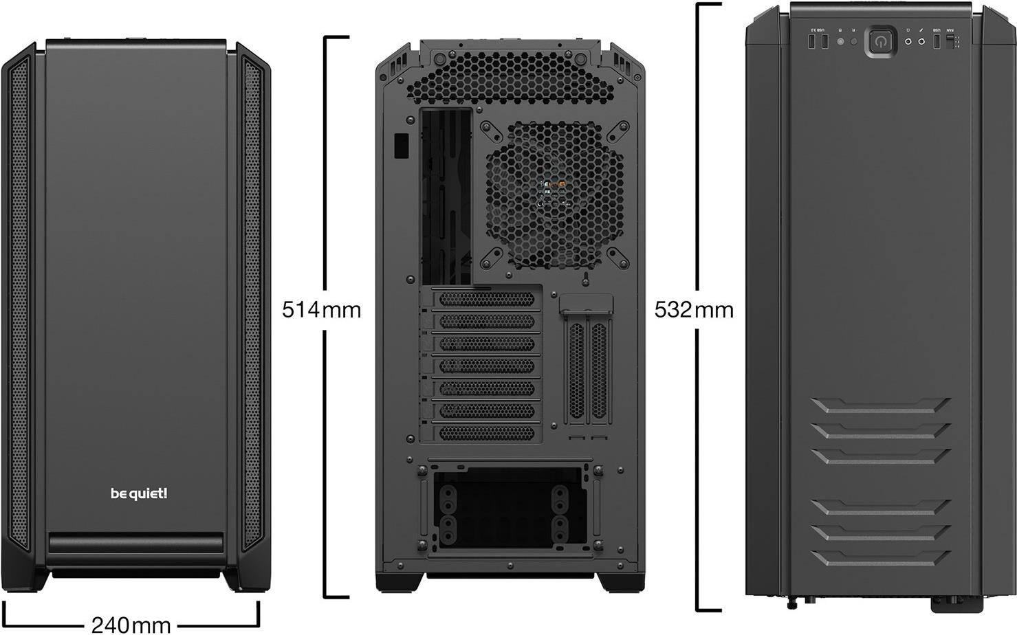 be quiet! Silent Base 601 Midi Tower PC-Gehäuse E-ATX Schwarz